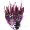 Graceful Brooch with Purple Feather and Rhinestones Decoration, Available in Various ColorsNew